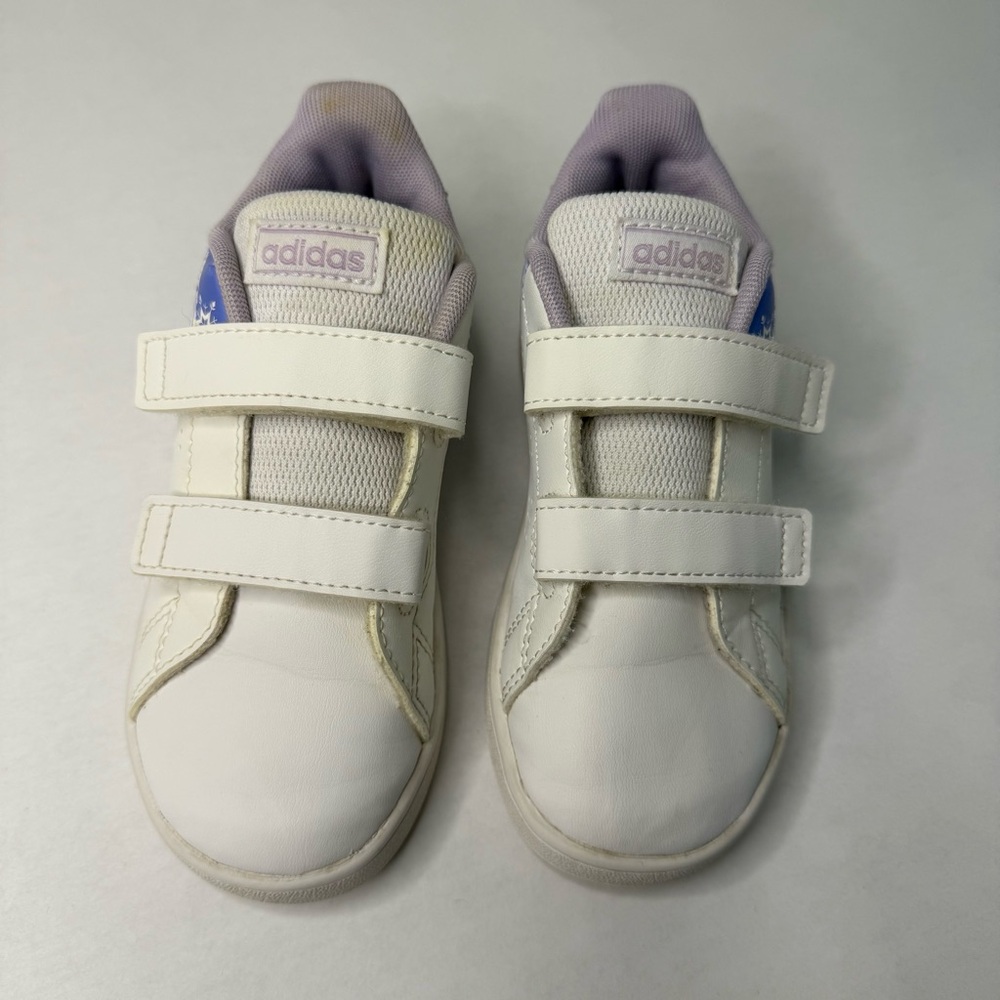 Girl’s Adidas Disney Frozen II White and Purple Velcro Sneakers